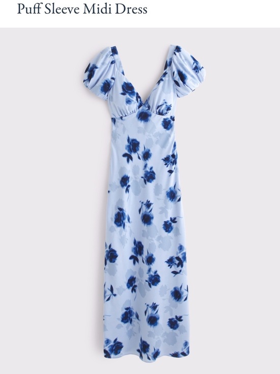 Abercrombie & Fitch Dresses & Skirts - Abercrombie XS Lilac Blue Puff Sleeve Midi Dress